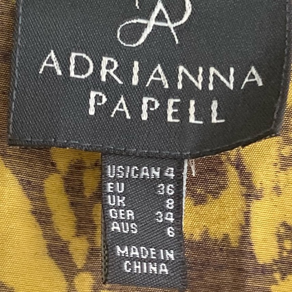 Adrianna Papell Mustard Plum Drawstring Dress 4 💜 - Picture 13 of 13